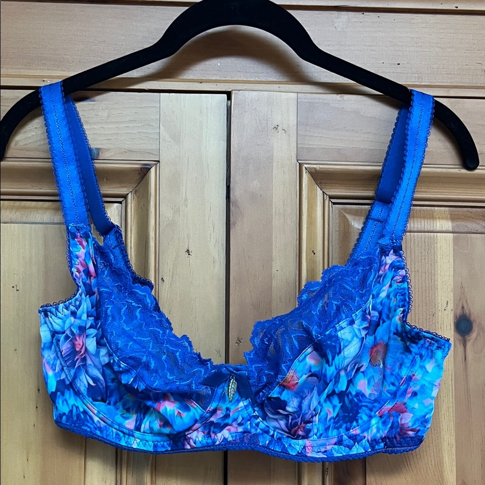 Freya Vibrant Blue Floral Lace Bra